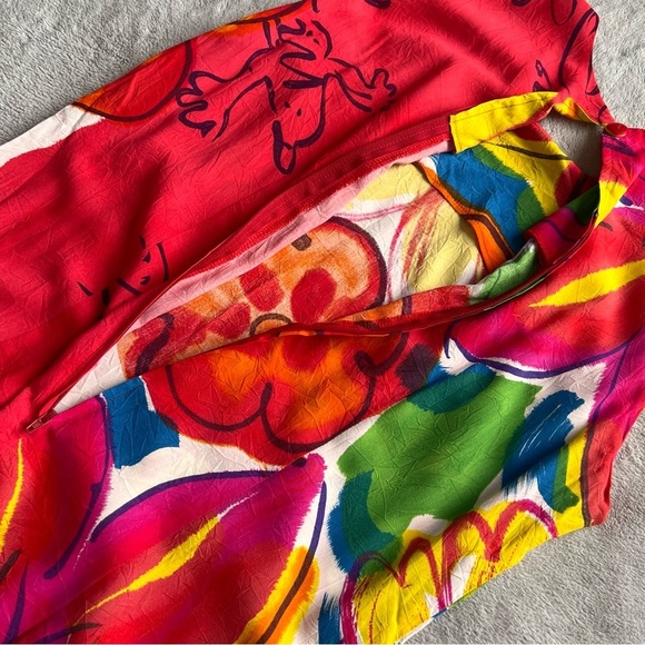 Jams World Vintage 90s Furphy Hawaiian Floral Nature Island Slit Maxi Dress - Picture 9 of 17